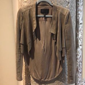 BCBG cropped faux suede jacket - sz S